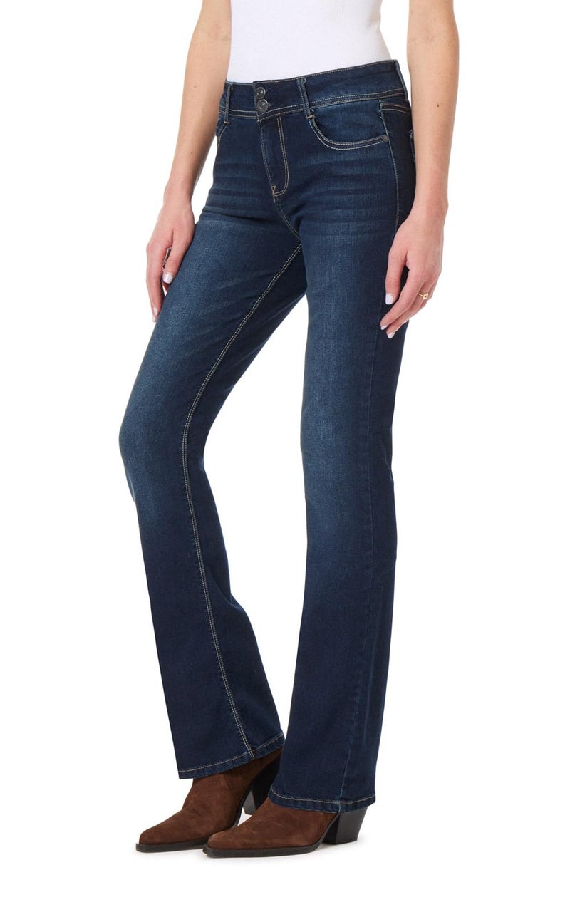 WallFlower Women's InstaStretch Luscious Curvy Bootcut Jeans, Betsy Pure, 11 - Image 1